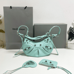 Balenciaga Le Cagole Half-Moon Small Armpit Dumpling Bag - Mint Green 77470 | Sandra Bags