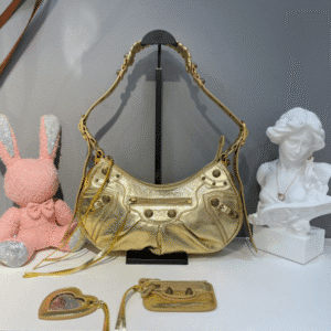Balenciaga Le Cagole Half-Moon Large Armpit Dumpling Bag - Golden 37749 | Sandra Bags