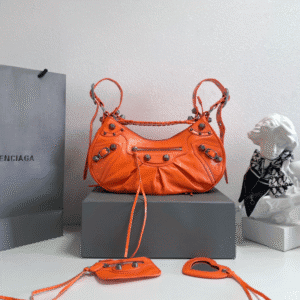 Balenciaga Le Cagole Half-Moon Large Armpit Dumpling Bag - Orange 75407 | Sandra Bags