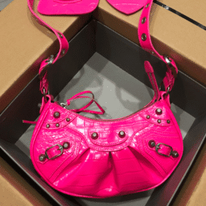 Balenciaga Le Cagole Half-Moon Large Armpit Dumpling Bag - Shocking Pink 18803 | Sandra Bags