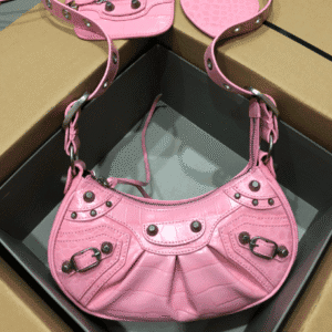 Balenciaga Le Cagole Half-Moon Small Armpit Dumpling Bag - T-Pink 31586 | Sandra Bags