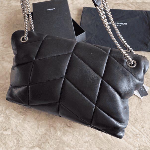 YSL Bi-Fold Back Shoulder Quilted Lambskin Large Bag – Black (Silver) 87402 | Sandra Bags - Image 5