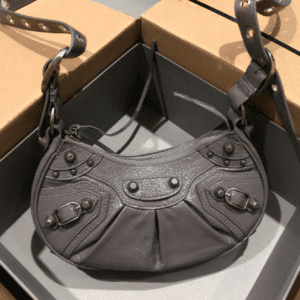 Balenciaga Le Cagole Half-Moon Small Armpit Dumpling Bag - Gray 28370 | Sandra Bags