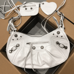 Balenciaga Le Cagole Half-Moon Large Armpit Dumpling Bag - White 35889 | Sandra Bags