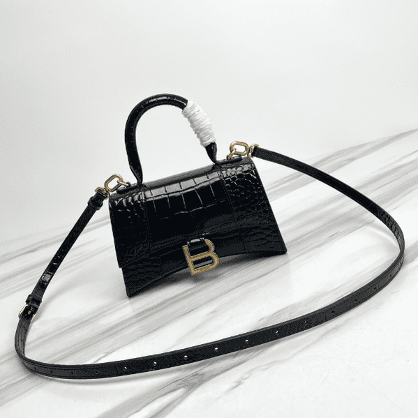 Balenciaga Hourglass Small Bag (Golden Buckle) - Black 68589 | Sandra Bags