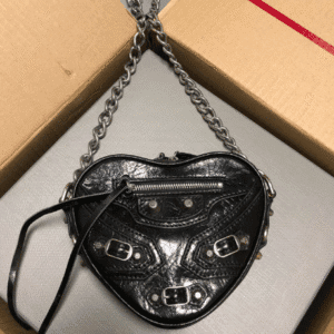 Balenciaga New Le Cagole Heart Bag - Black 59156 | Sandra Bags
