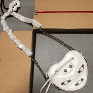 Balenciaga New Le Cagole Heart Bag - White 14729 | Sandra Bags