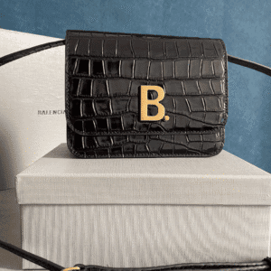 Balenciaga Crocodile Square Box B Bag - Black 38572 | Sandra Bags
