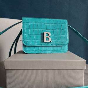 Balenciaga Crocodile Square Box B Bag - Blue 29507 | Sandra Bags