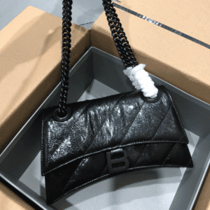 Balenciaga Crush Hourglass Small Chain Bag - Black 10568 | Sandra Bags