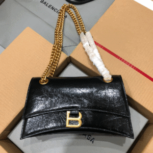 Balenciaga Crush Hourglass Small Chain Bag - Black/Gold 25232 | Sandra Bags