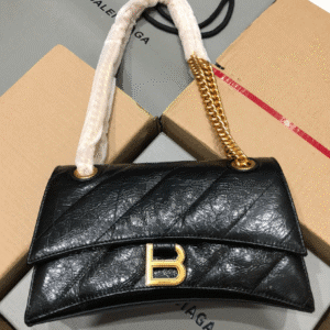 Balenciaga Small Flower Gold Buckle Chain Bag - Black 55094 | Sandra Bags