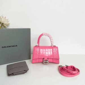 Balenciaga Crocodile XSmall Hourglass Bag - Pink 61008 | Sandra Bags