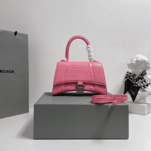 Balenciaga Crocodile Small Hourglass Bag - Pink 81267 | Sandra Bags