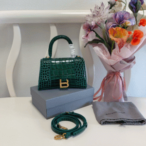 Balenciaga Crocodile XSmall Hourglass Bag - Green 33835 | Sandra Bags