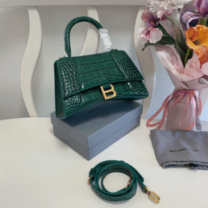 Balenciaga Crocodile Small Hourglass Bag - Green 35898 | Sandra Bags