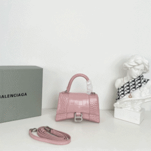 Balenciaga Crocodile XSmall Hourglass Bag - Pink 67983 | Sandra Bags