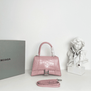 Balenciaga Crocodile Small Hourglass Bag - Pink 42225 | Sandra Bags