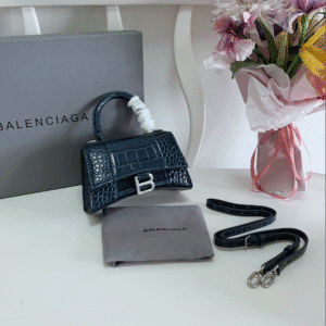 Balenciaga Crocodile XSmall Hourglass Bag - Blue 54454 | Sandra Bags