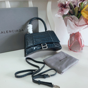 Balenciaga Crocodile Small Hourglass Bag - Blue 84684 | Sandra Bags