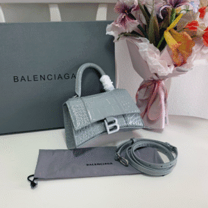 Balenciaga Crocodile XSmall Hourglass Bag - Gray 70060 | Sandra Bags