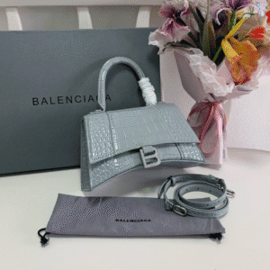 Balenciaga Crocodile Small Hourglass Bag - Gray 86246 | Sandra Bags
