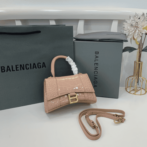 Balenciaga Crocodile XSmall Hourglass Bag - Cramel 31053 | Sandra Bags