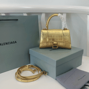 Balenciaga Crocodile XSmall Hourglass Bag - Gold 46166 | Sandra Bags