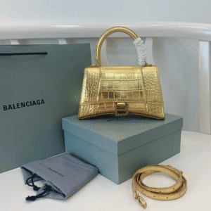 Balenciaga Crocodile Small Hourglass Bag - Gold 42043 | Sandra Bags