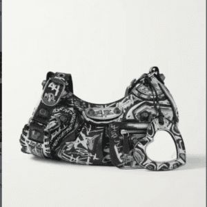 Balenciaga Half-Moon XSmall Armpit Dumpling Bag - Black/White 37205 | Sandra Bags