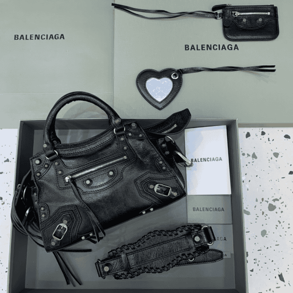 Balenciaga Neo Cagole Motorcycle Bag - Black 44784 | Sandra Bags