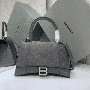 Balenciaga Heavy-Hitting Large Hourglass Bag - Shimmery Black 62429 | Sandra Bags