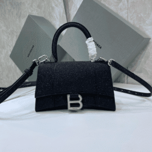 Balenciaga Heavy-Hitting Small Hourglass Bag - Black 90773 | Sandra Bags
