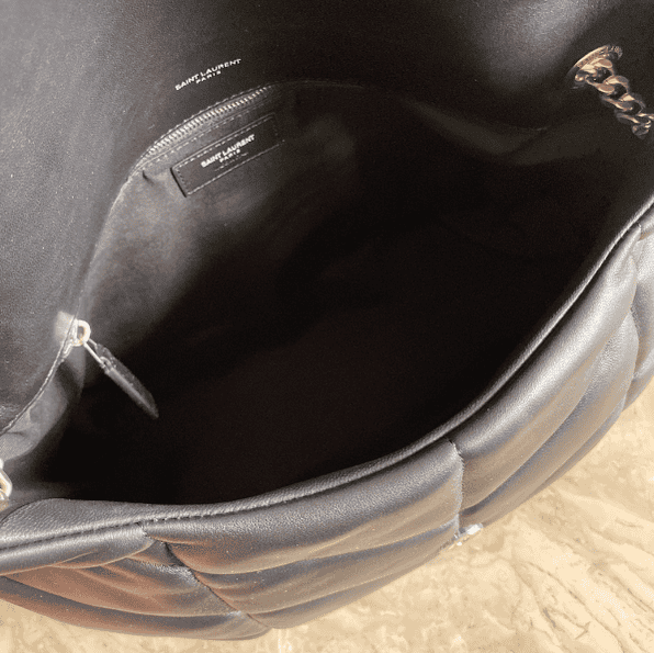 YSL Bi-Fold Back Shoulder Quilted Lambskin Large Bag – Black (Silver) 87402 | Sandra Bags - Image 2