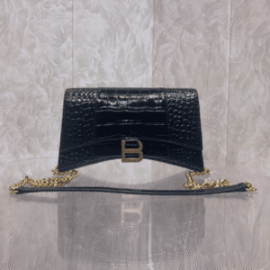 Balenciaga Hourglass Chain Bag - Black (Golden Buckle) 65992 | Sandra Bags
