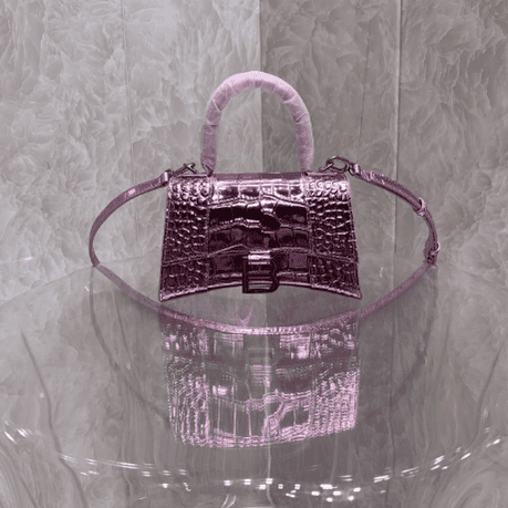 Balenciaga Heavyweight Hourglass Small Bag - Shimmery Pink 45960 | Sandra Bags