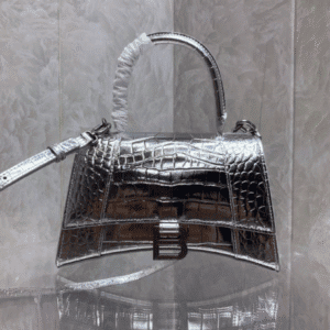 Balenciaga Heavyweight Hourglass Large Bag - Shimmery Silver 65209 | Sandra Bags