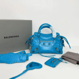 Balenciaga Neo Cagole Explosive Motorbike Bag - Blue 41726 | Sandra Bags