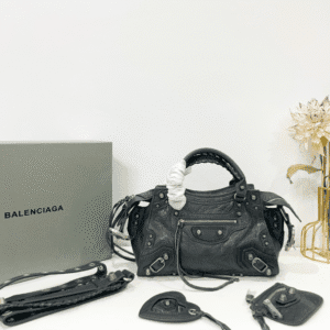Balenciaga Neo Cagole Explosive Motorbike Bag - Black 21683 | Sandra Bags