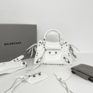 Balenciaga Neo Cagole Explosive Motorbike Bag - White 63237 | Sandra Bags