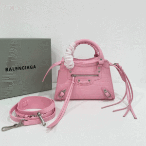 Balenciaga Neo Classic Mini Crocodile Handbag - Pink 10771 | Sandra Bags