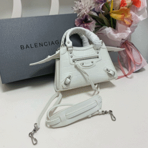Balenciaga Neo Classic Mini Crocodile Handbag - White 38061 | Sandra Bags