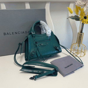 Balenciaga Neo Classic Mini Crocodile Handbag - Green 60083 | Sandra Bags