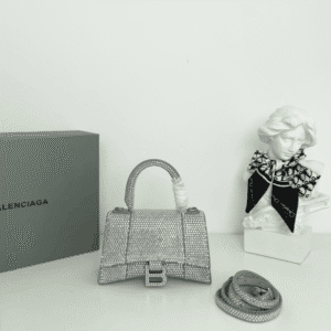 Balenciaga Super Mini Hourglass Bag - Shimmery Silver 24238 | Sandra Bags