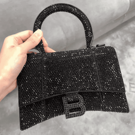 Balenciaga Super Mini Hourglass Bag - Black 10443 | Sandra Bags