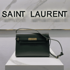 YSL Women Manhattan Baguette Box Large Leather Bag - Green 15019 | Sandra Bags