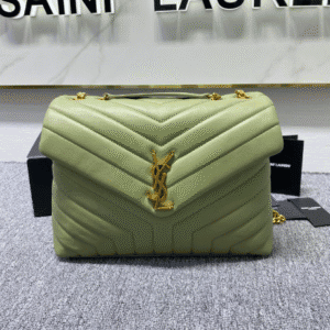 YSL LouLou Y-Shaped Satchel Large Handbag - Light Green 92159 | Sandra Bags