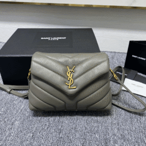 YSL LouLou Y-Shaped Satchel Small Handbag - Metal Gray 55597 | Sandra Bags