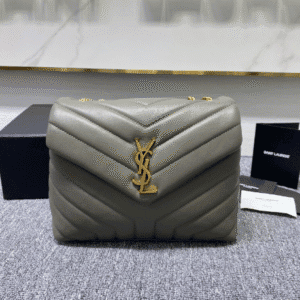 YSL LouLou Y-Shaped Satchel Medium Handbag - Metal Gray 81509 | Sandra Bags