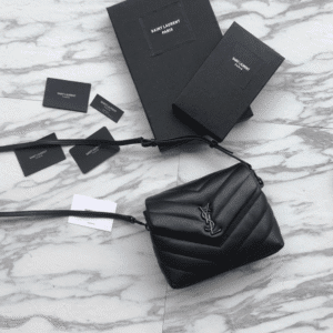 YSL LouLou Y-Shaped Satchel Small Handbag - Black 77464 | Sandra Bags